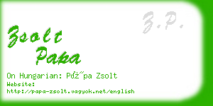 zsolt papa business card